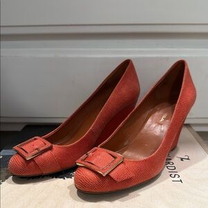 Elegant Coral Wedge Shoes